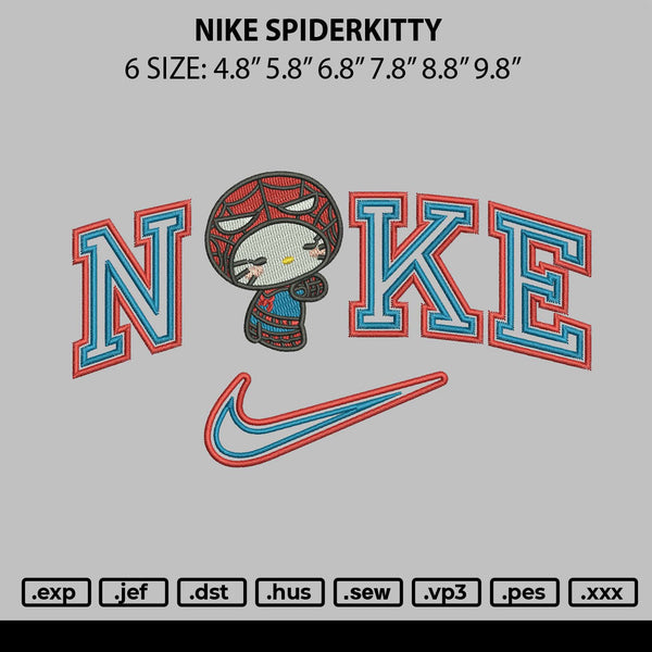 Nike Spiderkitty Embroidery File 6 sizes