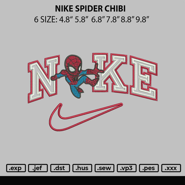 Nike Spider Chibi Embroidery File 6 sizes