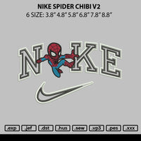 Nike Spider Chibi V2 Embroidery File 6 sizes