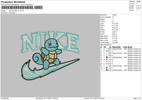 Nike Squirtle V2 Embroidery File 6 sizes