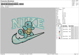 Nike Squirtle V2 Embroidery File 6 sizes