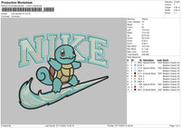 Nike Squirtle V2 Embroidery File 6 sizes