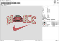 Nike Pink Car 02 Embroidery File 6 sizes
