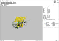 Nike Sunflower Embroidery File 6 sizes