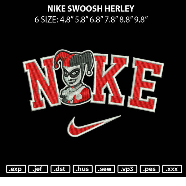 Nike Swoosh Herley Embroidery File 6 sizes