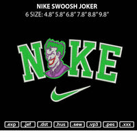 Nike Swoosh Joker Embroidery File 6 sizes