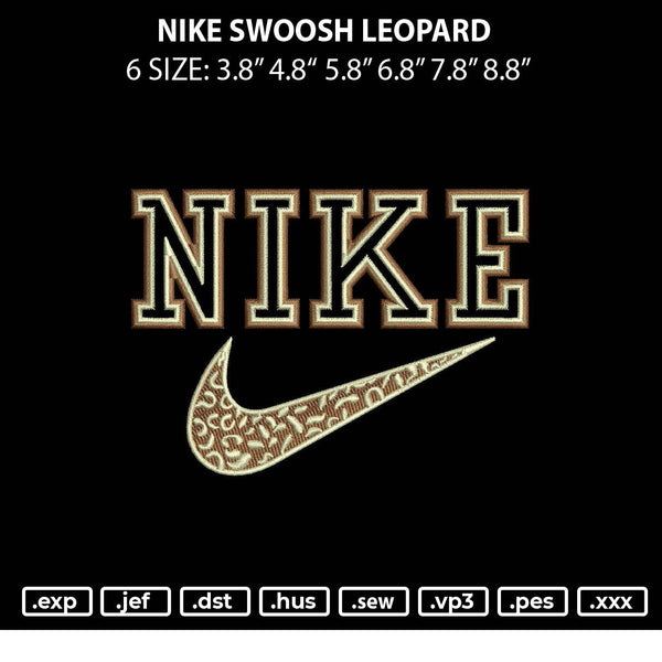 Nike Swoosh Leopard Embroidery