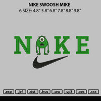 Nike Swoosh Mike Embroidery File 6 sizes