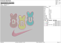 Nike Bunny Dru Embroidery File 6 sizes