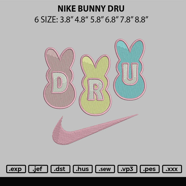 Nike Bunny Dru Embroidery File 6 sizes