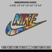 Nikeswoosh Goku Embroidery File 6 sizes