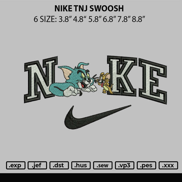 Nike Tnj Swoosh Embroidery File 6 sizes