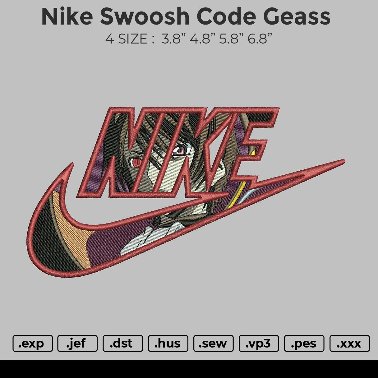 Nike Swoosh Code Geass Embroidery – embrostudio