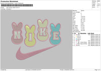 Nike Swoosh Bunny P Embroidery File 6 sizes