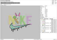 Nike Swoosh Rabbit Carrot Embroidery File 6 sizes