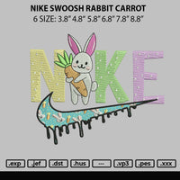 Nike Swoosh Rabbit Carrot Embroidery File 6 sizes