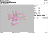 Nike Swoosh Rabbit Love Embroidery File 6 sizes