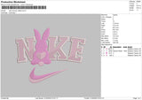 Nike Swoosh Rabbit Love Embroidery File 6 sizes