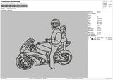 Ninja Rider Embroidery File 6 sizes