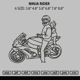 Ninja Rider Embroidery File 6 sizes