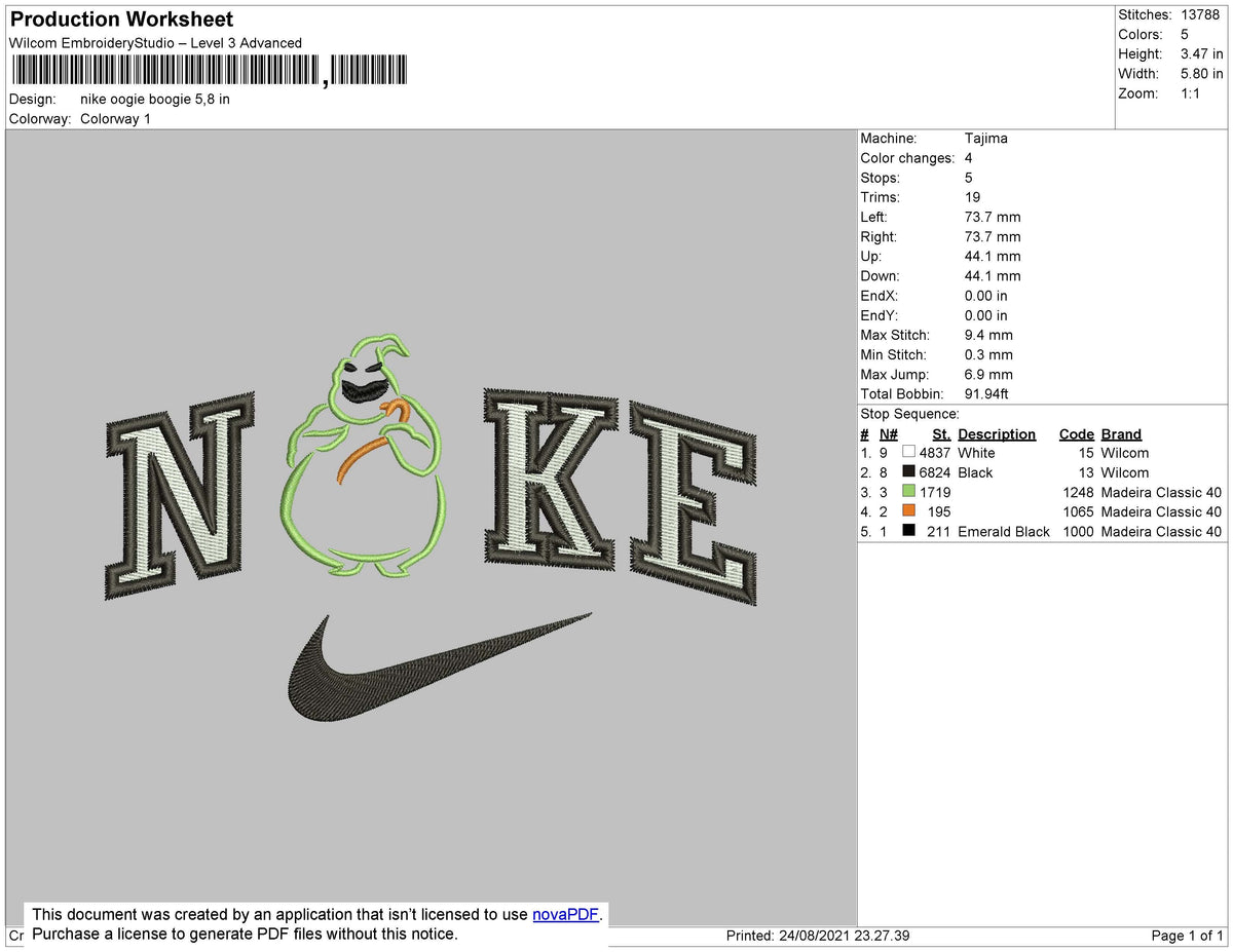 Nike Oogie Boogie Embroidery – embrostudio