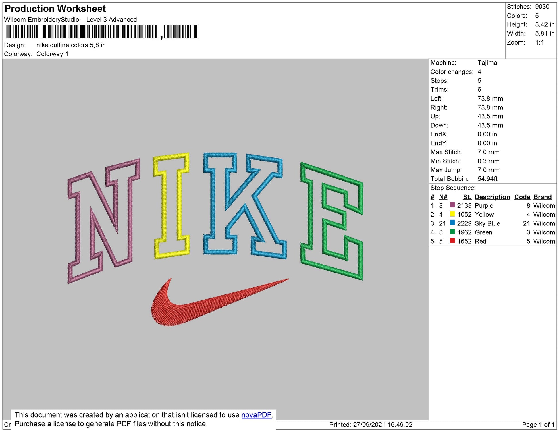 Nike Outline Colors – embrostudio