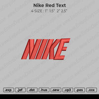 Nike Red Text Embroidery