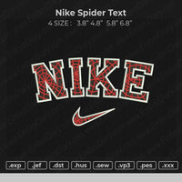 Nike Spider Text Embroidery