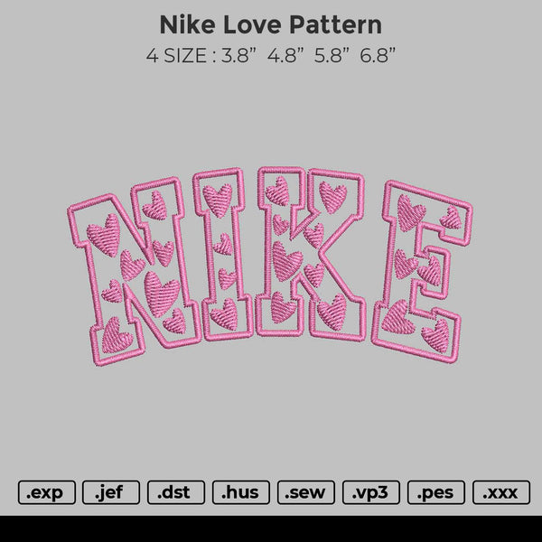 Nike love pattern v2 Embroidery