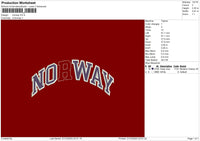 Norway Text Embroidery File 6 Sizes