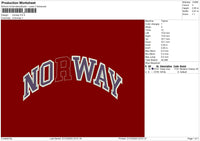 Norway Text Embroidery File 6 Sizes