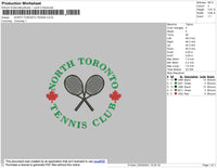 North Toronto Tennis Embroidery