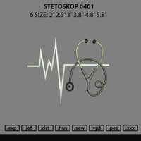 Stetoskop 0401 Embroidery File 6 sizes