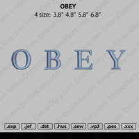 Obey Text Embroidery