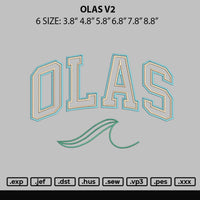 Olas V2 Embroidery File 6 sizes