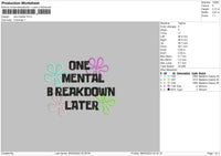 Mentaltext Embroidery File 6 sizes