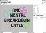 Mentaltext Embroidery File 6 sizes