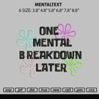 Mentaltext Embroidery File 6 sizes