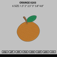 Orange 0203 Embroidery File 6 sizes