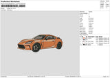 Orange Car Embroidery File 6 sizes