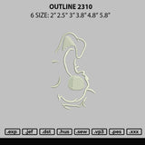 Outline 2310 Embroidery File 6 sizes