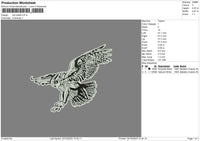 Owl Bnw Embroidery File 6 sizes