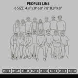 Peoples Line Embroidery File 6 sizes