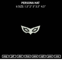 Persona Hat Embroidery File 6 sizes