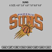 Suns Embroidery File 6 sizes