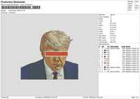 Donald Trump Photoembro 2908 Embroidery File 6 sizes