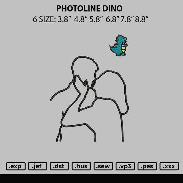 Photoline Dino Embroidery File 6 sizes
