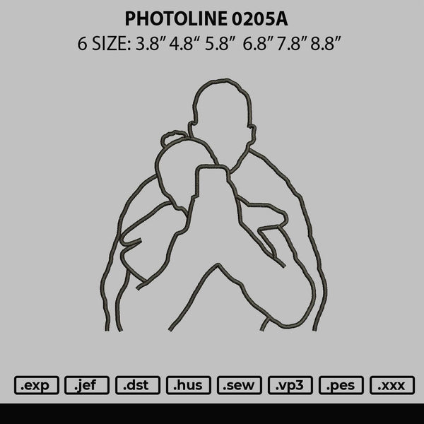 Photoline 0205a Embroidery File 6 sizes