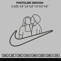 Photoline Swoosh Embroidery File 6 sizes