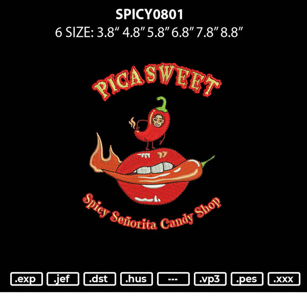 Spicy 0801 Embroidery File 6 sizes